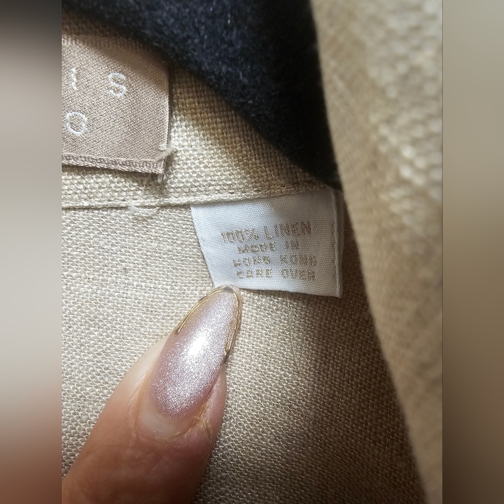 Perry Ellis Portfolio Men’s Linen Cardigan Size P | Beige | 100% Linen | Pockets - Picture 6 of 11